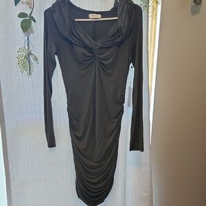 Bailey 44 Green Ruched Long Sleeve Bodycon Dress